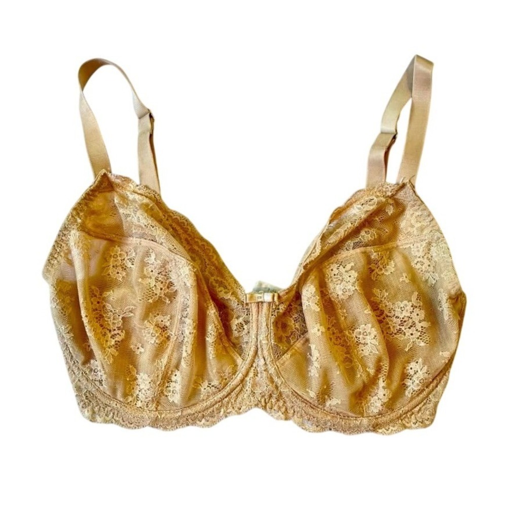 Bravissimo Floral Lace Bra 30GG Nude Unlined Underwire LN486LAT Supportive EUC